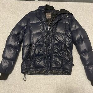 Duvetica Jacket Womens 52 Navy Blue Down Puffer Winter Quilted
